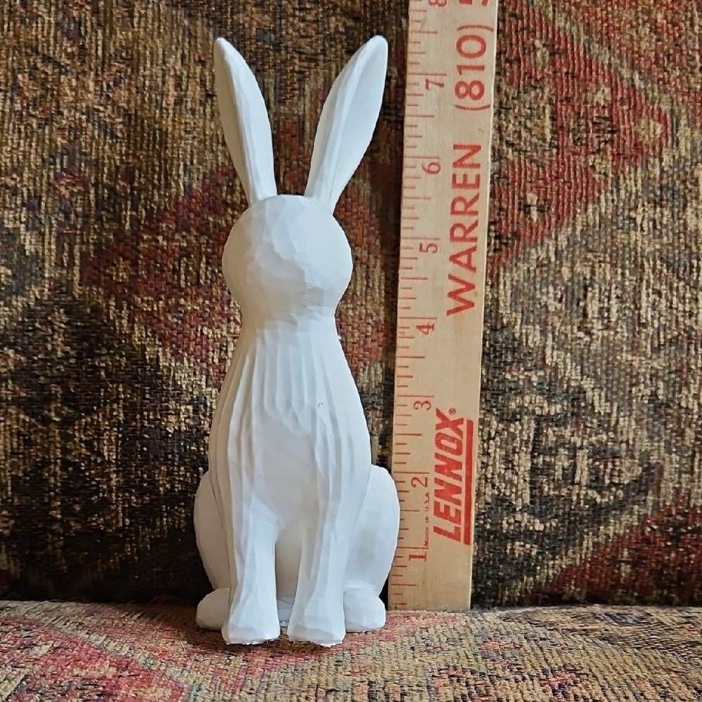 White Ceramic Rabbit Figurine Home Art Decor